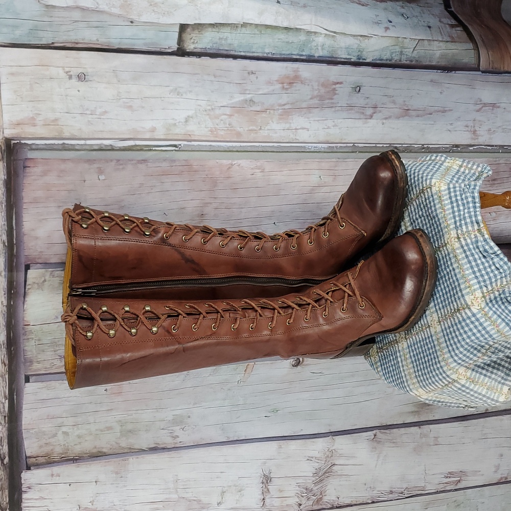 FRYE Campus 9.5 Lug Lace Up Boot Zipper 76320
